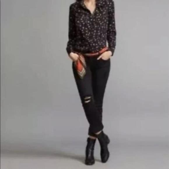 CAbi Denim - NWT Cabi Slim Boyfriend Black Jeans Distressed Womens Size 8